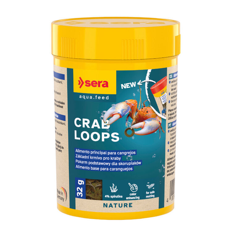 Sera Crab Loops Nature alimento para cangrejos de agua dulce y marina