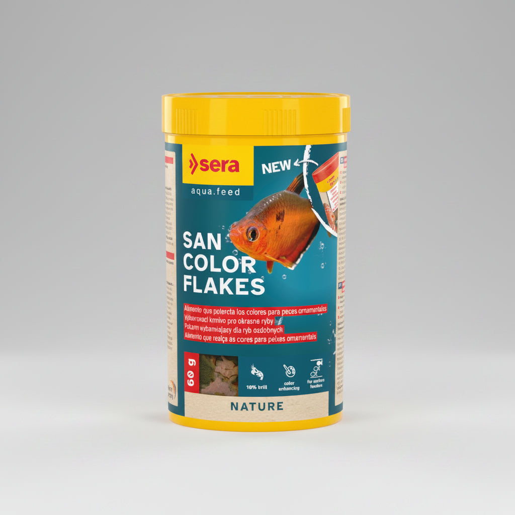Sera San Color Flakes Nature alimento en escamas para peces ornamentales