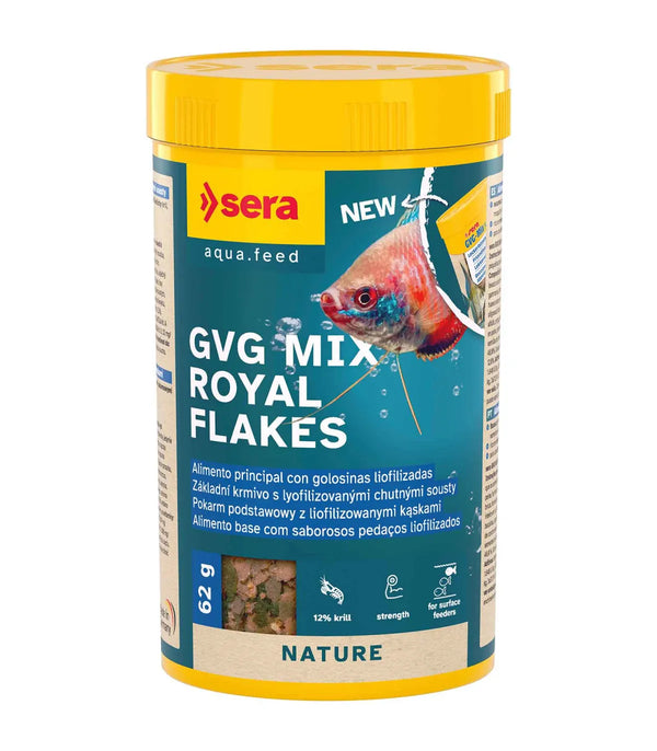 Sera GVG Mix Royal Flakes alimento premium en escamas para peces tropicales