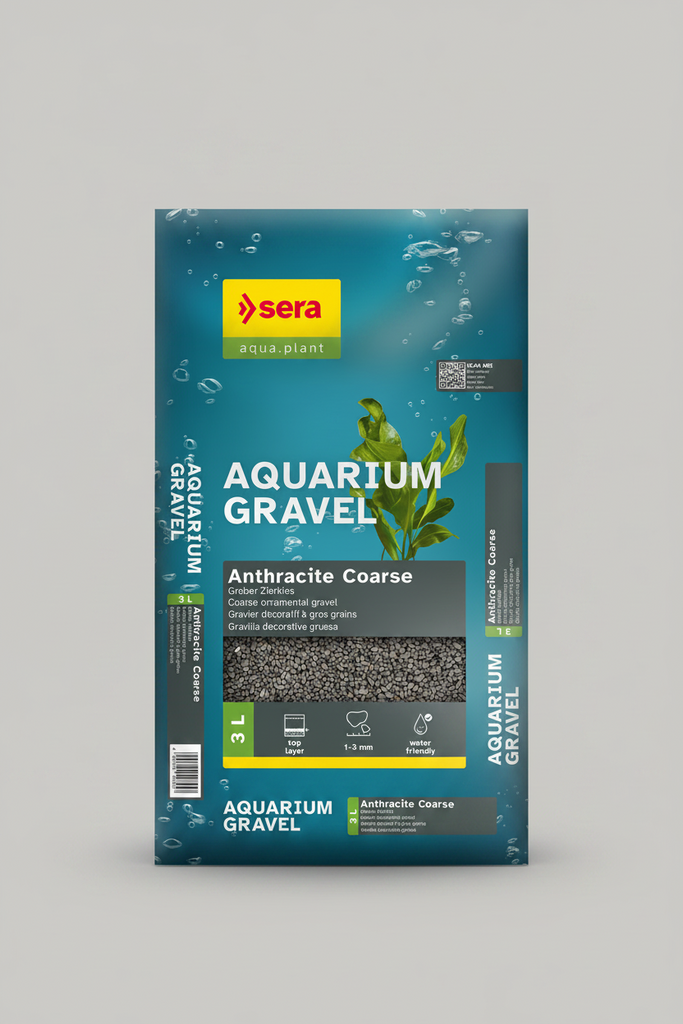 sera Aquarium Gravel Anthracite Coarse