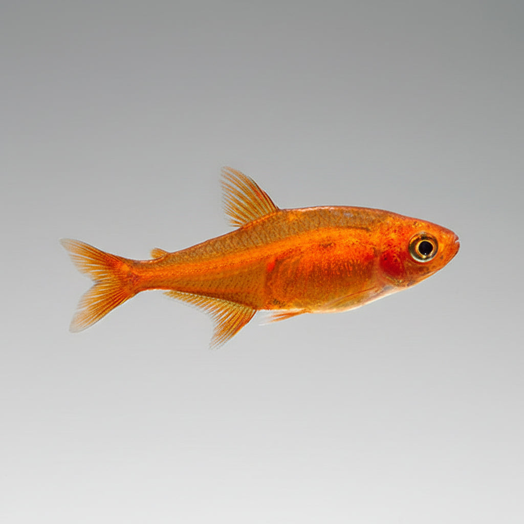 Neón Ámbar Hyphessobrycon amandae pez tetra naranja para acuarios plantados y nano acuarios